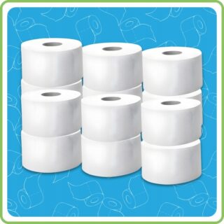 Papier Toaletowy Dwuwarstwowy Celulozowy JUMBO Celuloza Biały 100m 12 Rolek