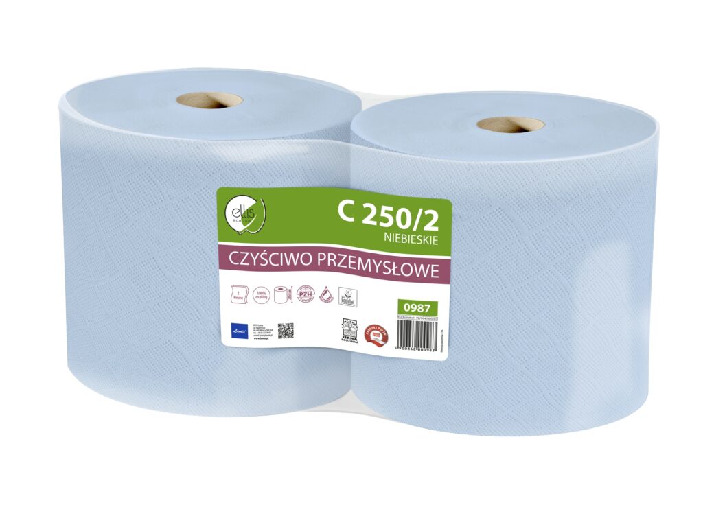 Czyściwo Przemysłowe Papierowe Niebieskie Dwuwarstwowe 250/2 Ellis- 2 rolki