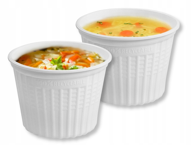 Pojemniki Wielorazowe Kubki Flaczarki Na Zupę Z Wieczkami Grube 500ml 25szt