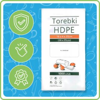 Torebki Foliowe Spożywcze Przezroczyste Sarantis HDPE 18x4x35 cm 1000 szt.